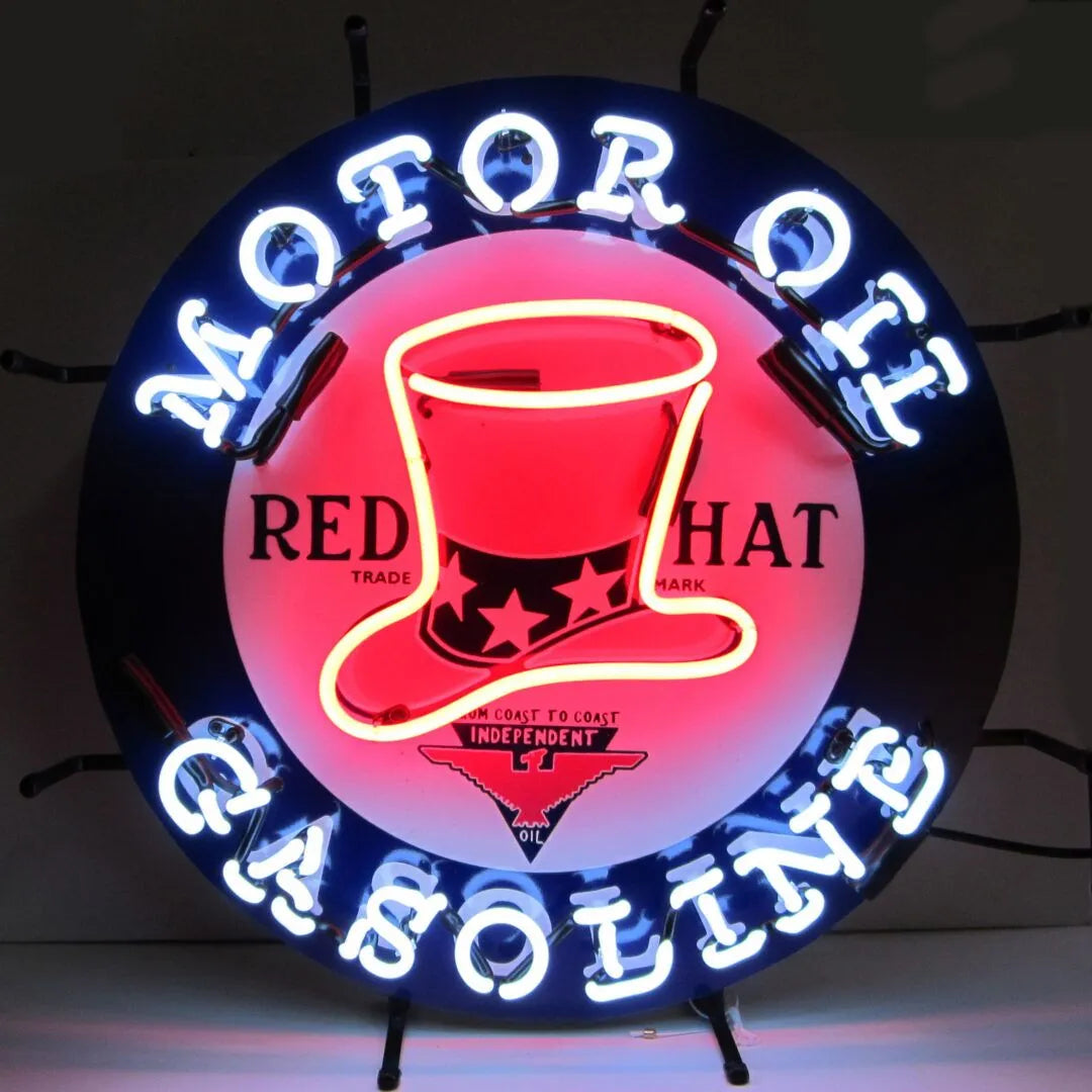 Red Hat Motor Oil Neon Sign