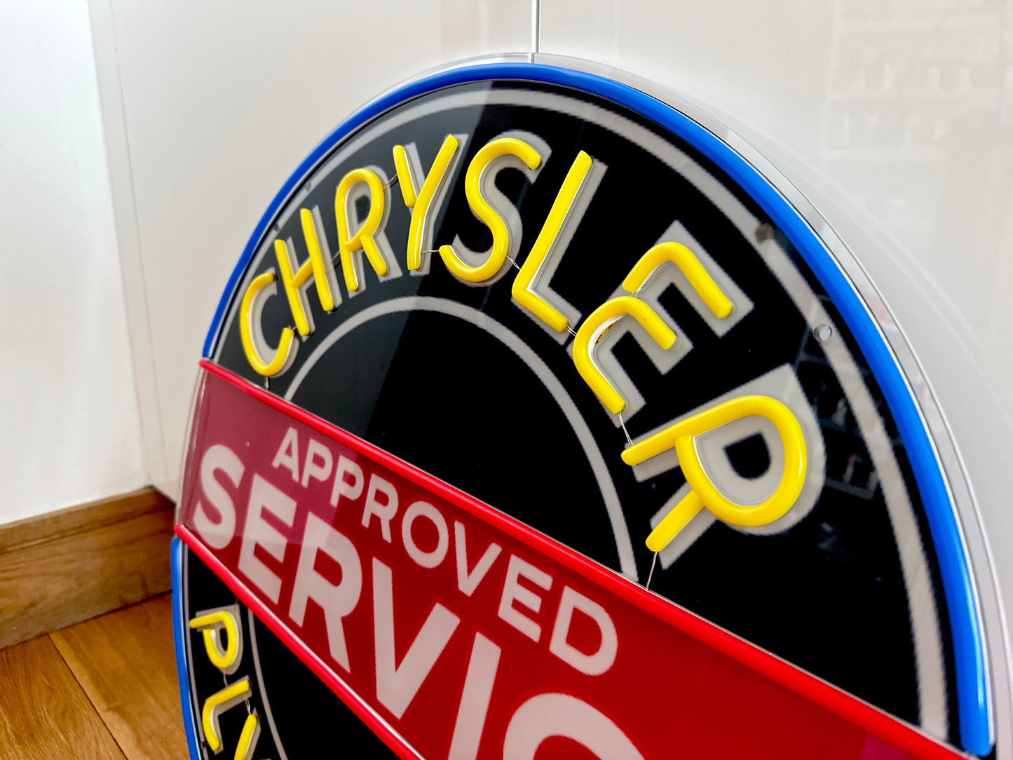 Chrysler Plymouth Neon Illuminated LED Sign Approved Service