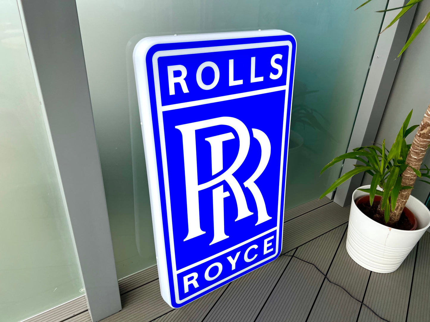 Rolls Royce Blue Illuminated Logo Sign