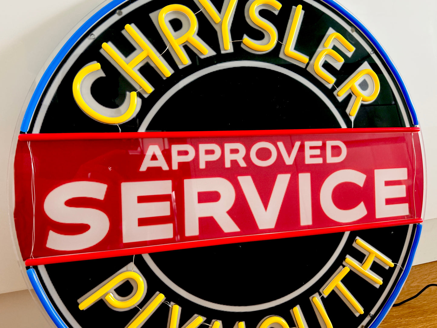 Chrysler Plymouth Neon Illuminated LED Sign Approved Service