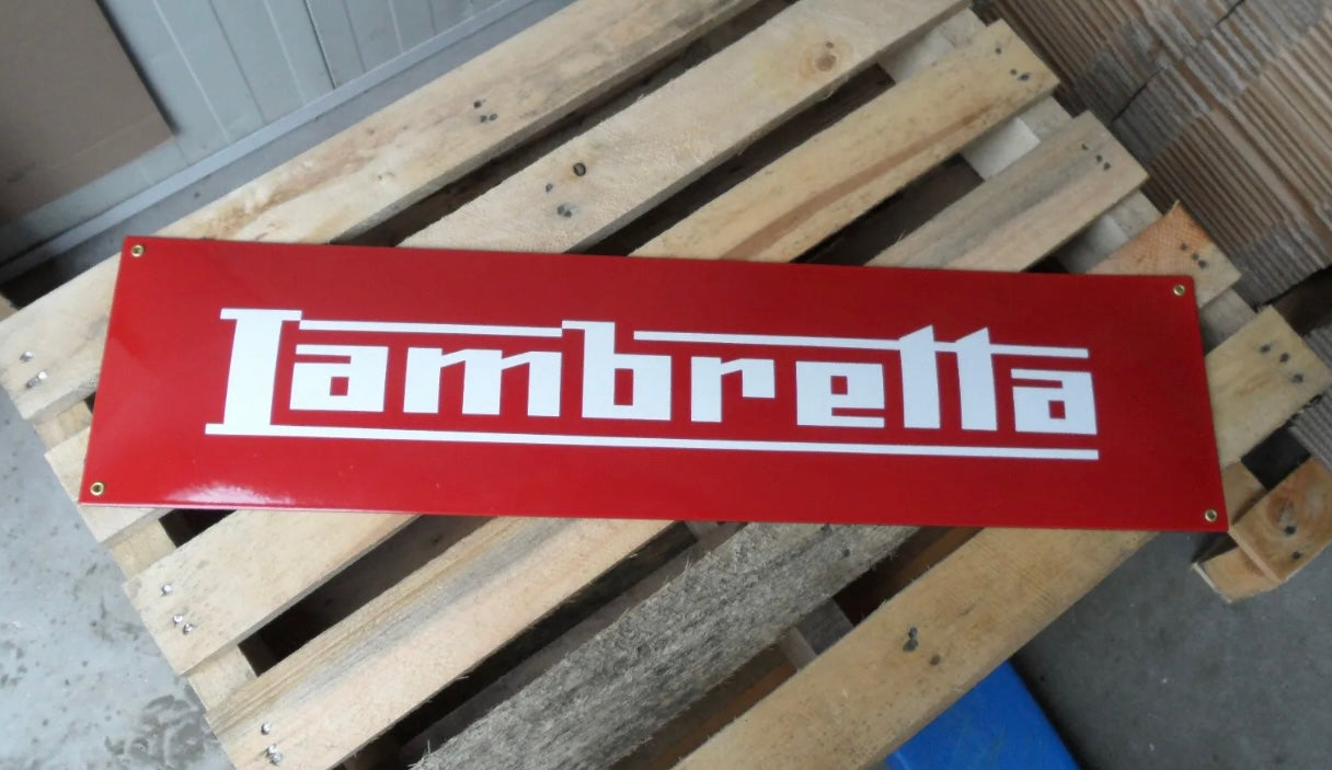 Lambretta Enamel Sign