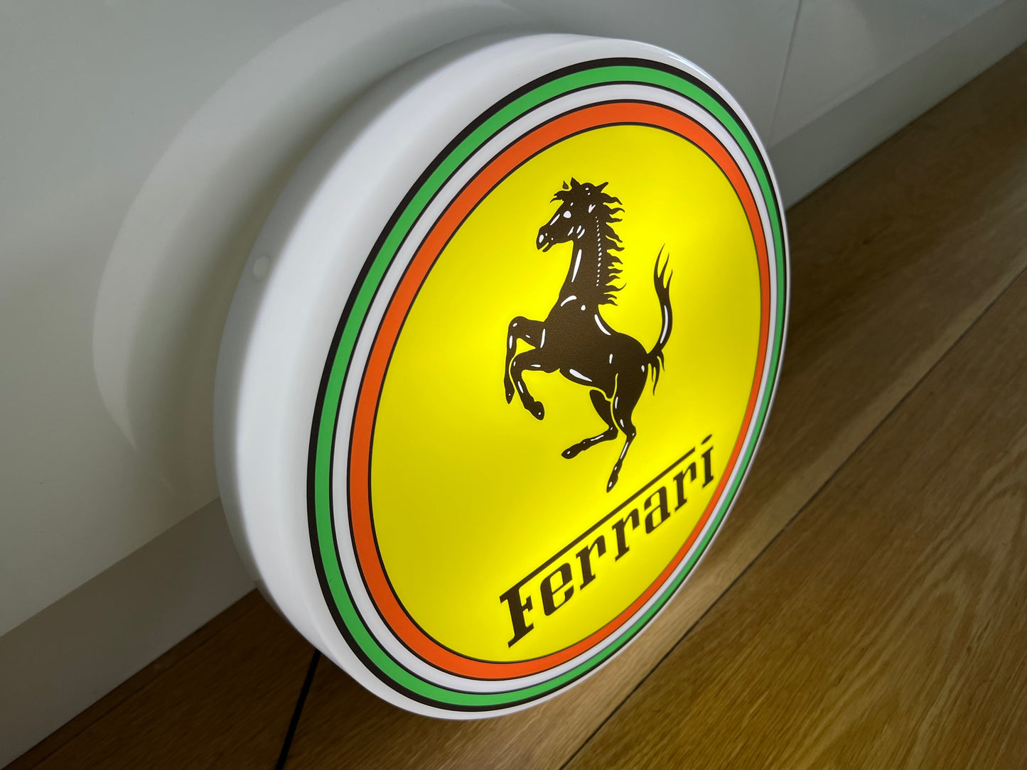 Ferrari Round Illuminated Logo Sign