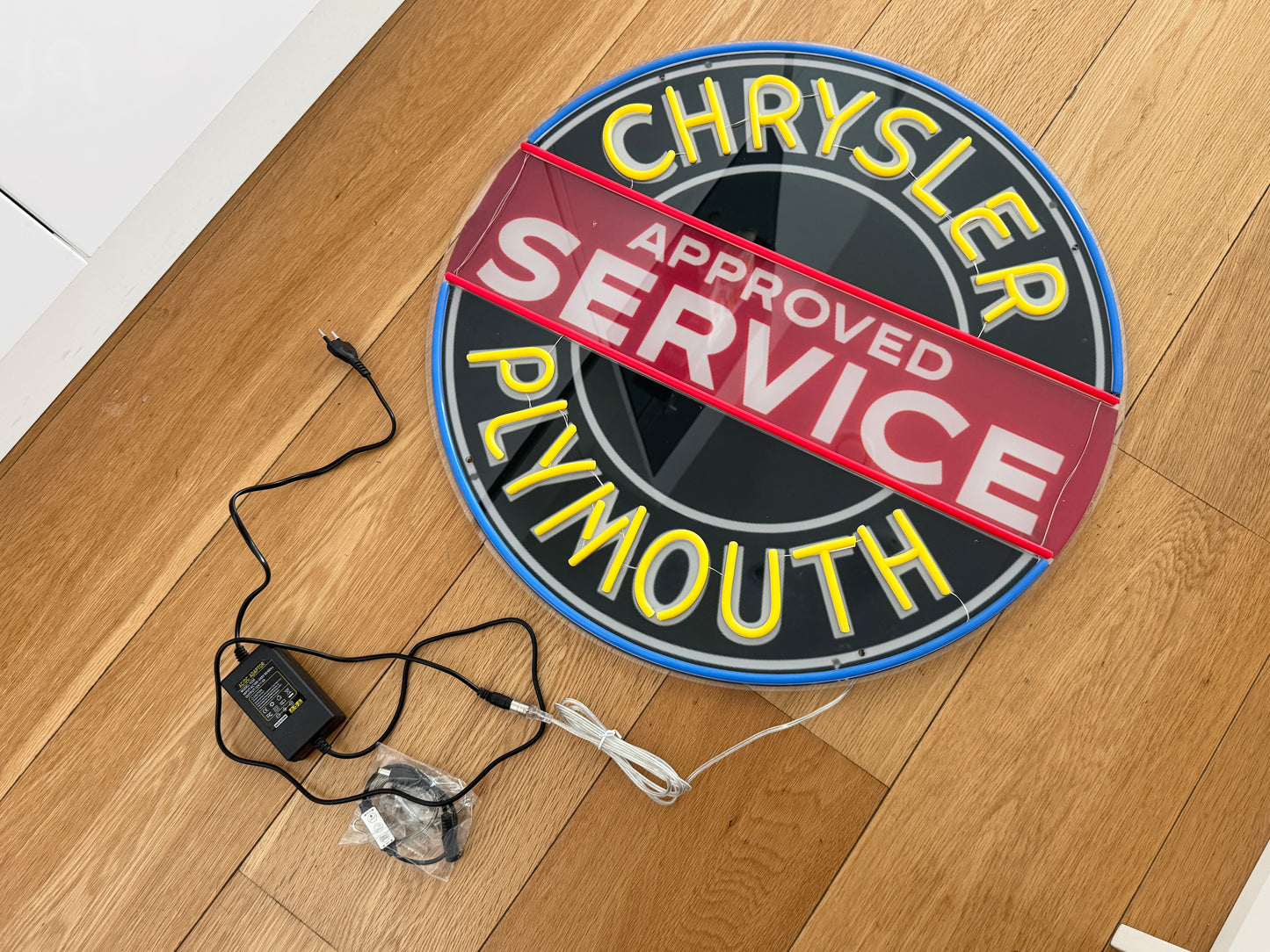 Chrysler Plymouth Neon Illuminated LED Sign Approved Service