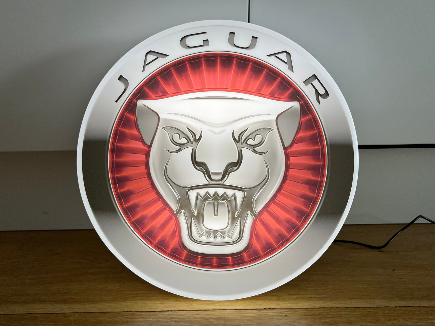 Jaguar Round Illuminated Logo Sign