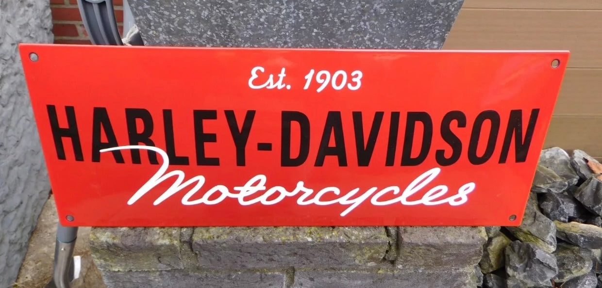 Harley Davidson Motorcycles Enamel Sign