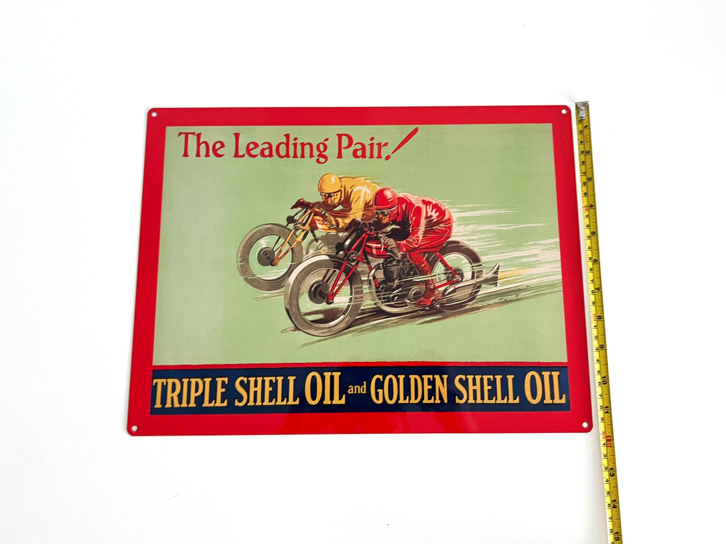 Shell Oil Leading Pair Metal Sign
