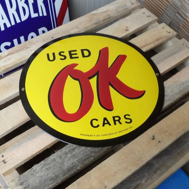 Chevrolet OK Cars Enamel Sign
