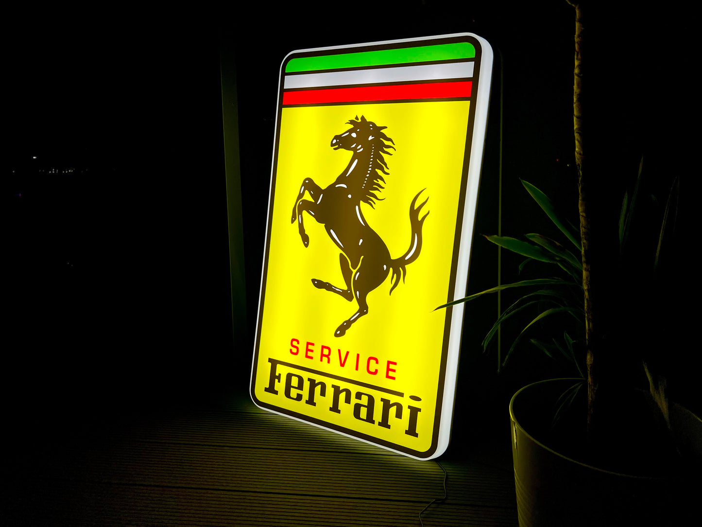 Ferrari Service Illuminated Logo Sign
