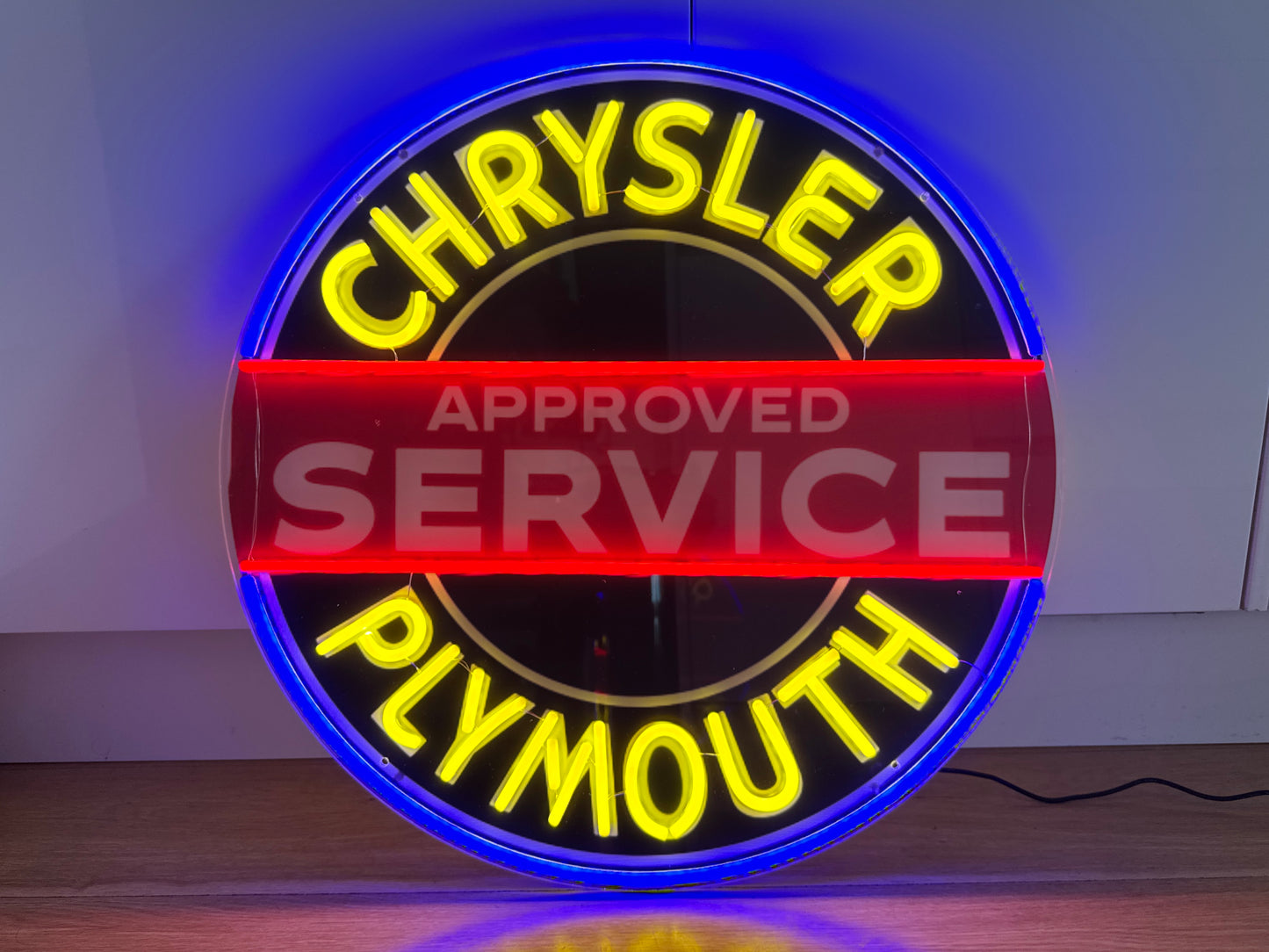 Chrysler Plymouth Neon Illuminated LED Sign Approved Service