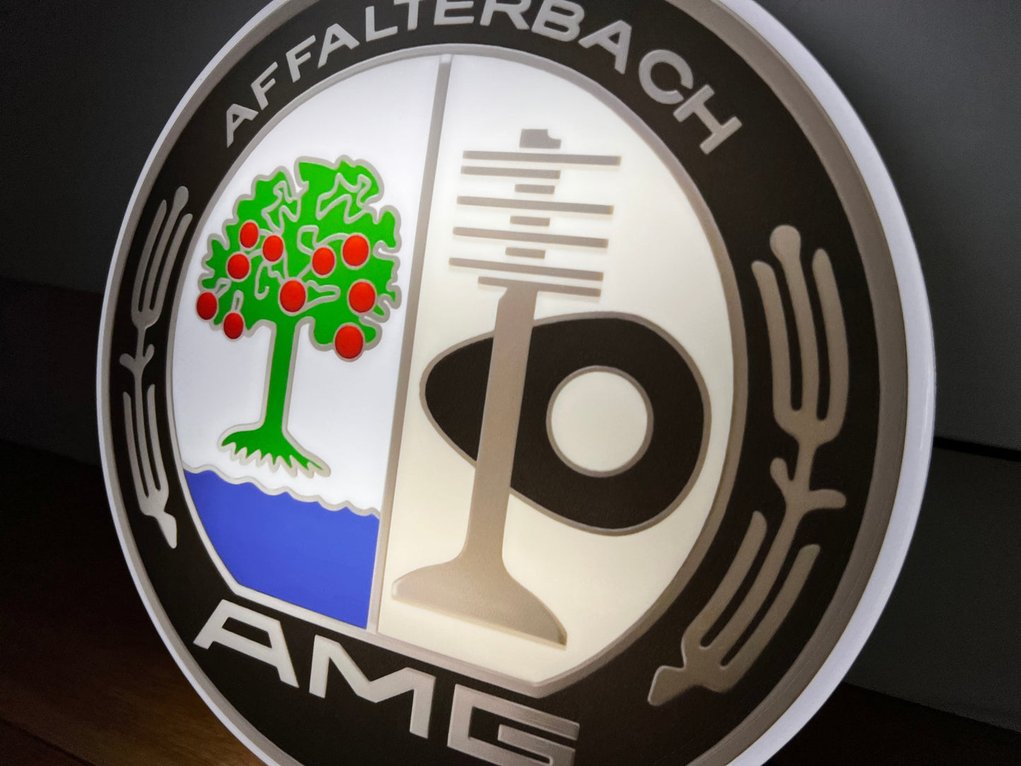 Mercedes Benz AMG Round Illuminated Logo Sign