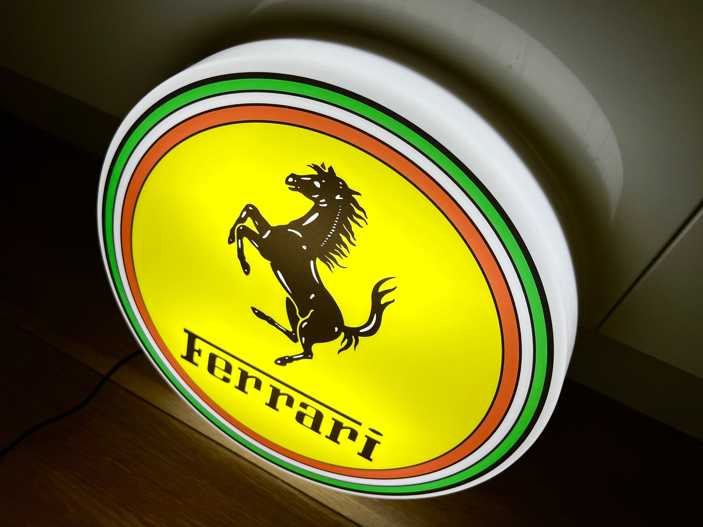 Ferrari Round Illuminated Logo Sign