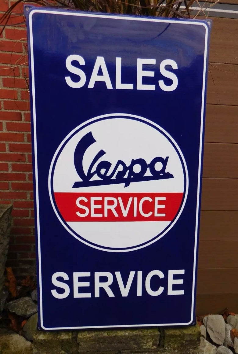 Vespa Service Enamel Sign
