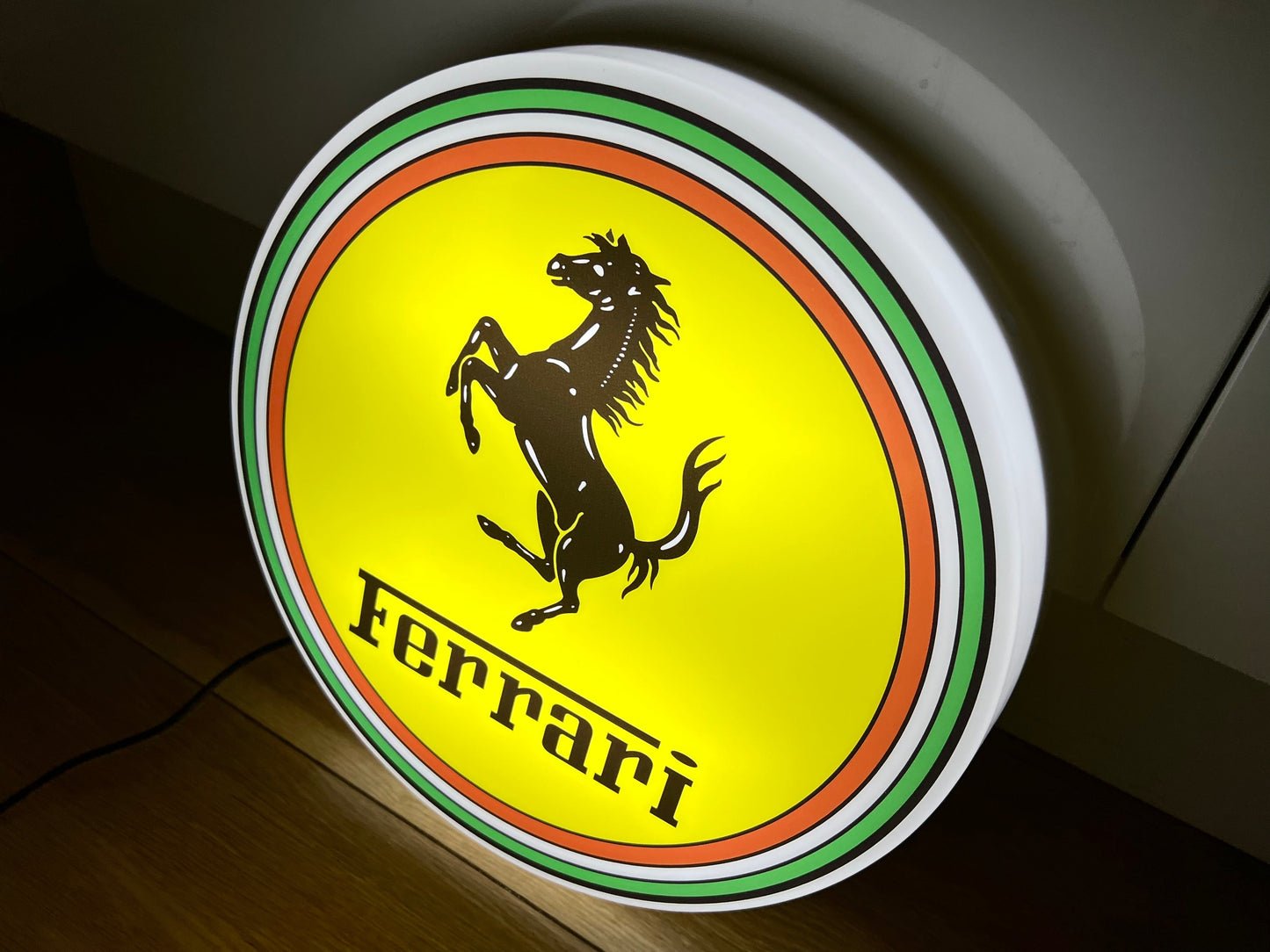 Ferrari Round Illuminated Logo Sign