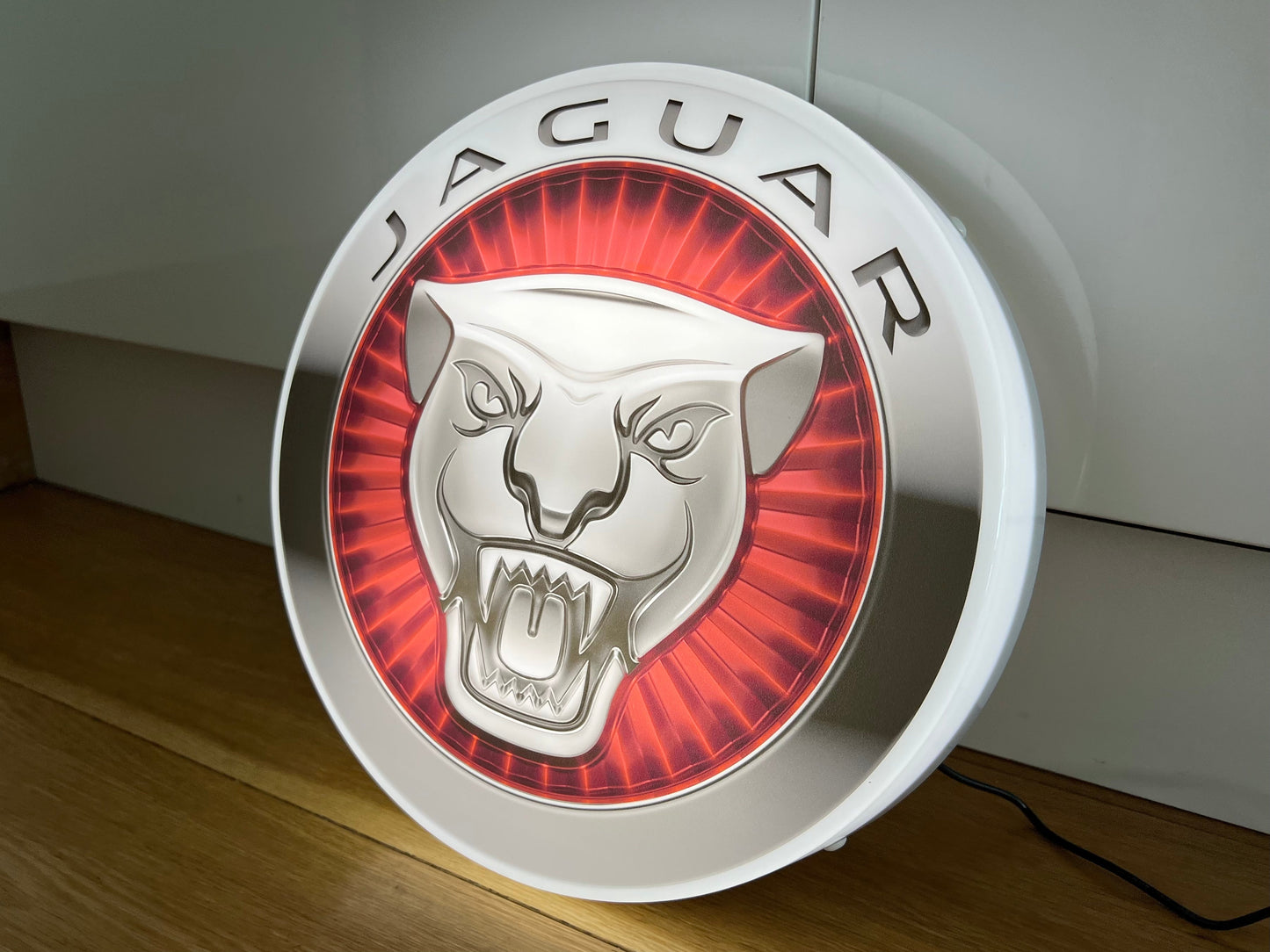 Jaguar Round Illuminated Logo Sign