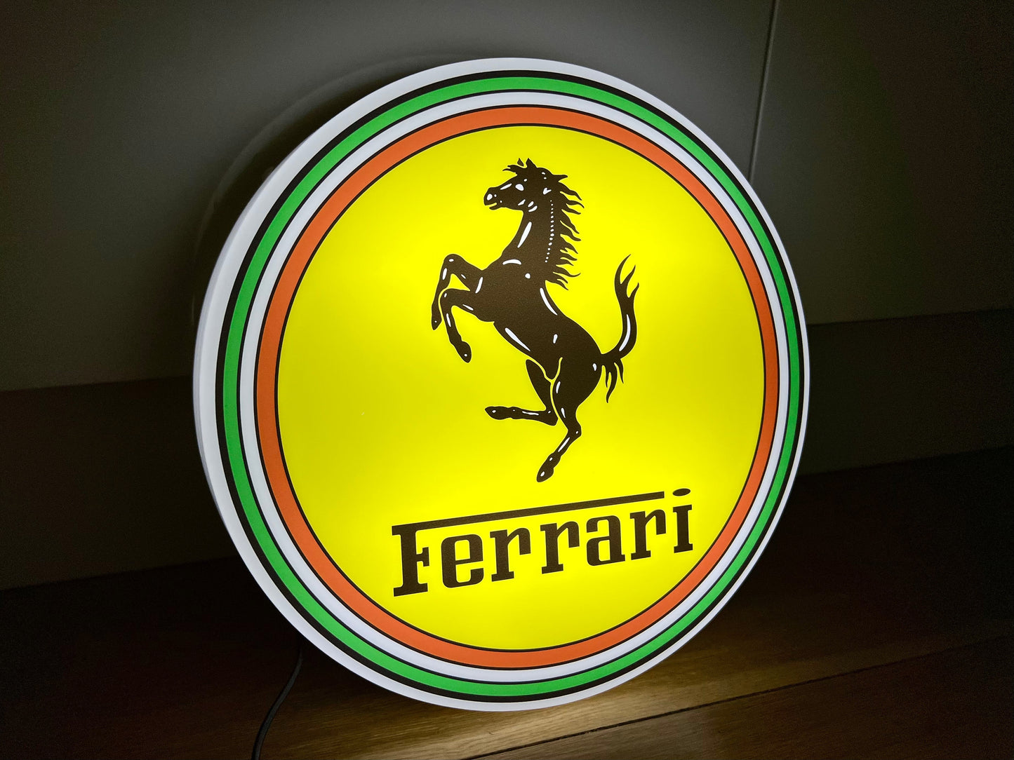 Ferrari Round Illuminated Logo Sign