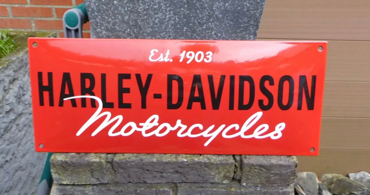 Harley Davidson Motorcycles Enamel Sign
