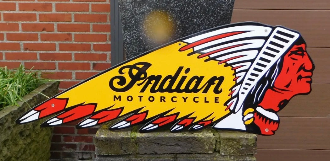 Indian Motorcycles Enamel Sign