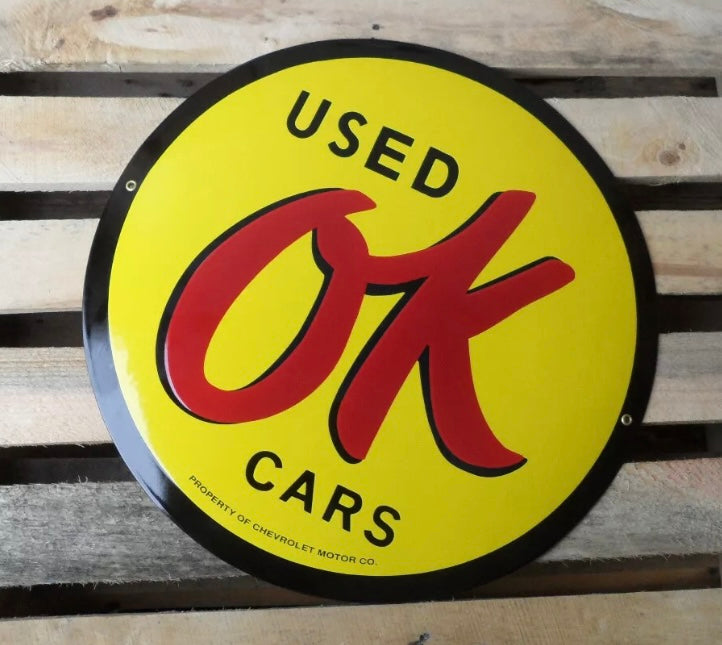Chevrolet OK Cars Enamel Sign