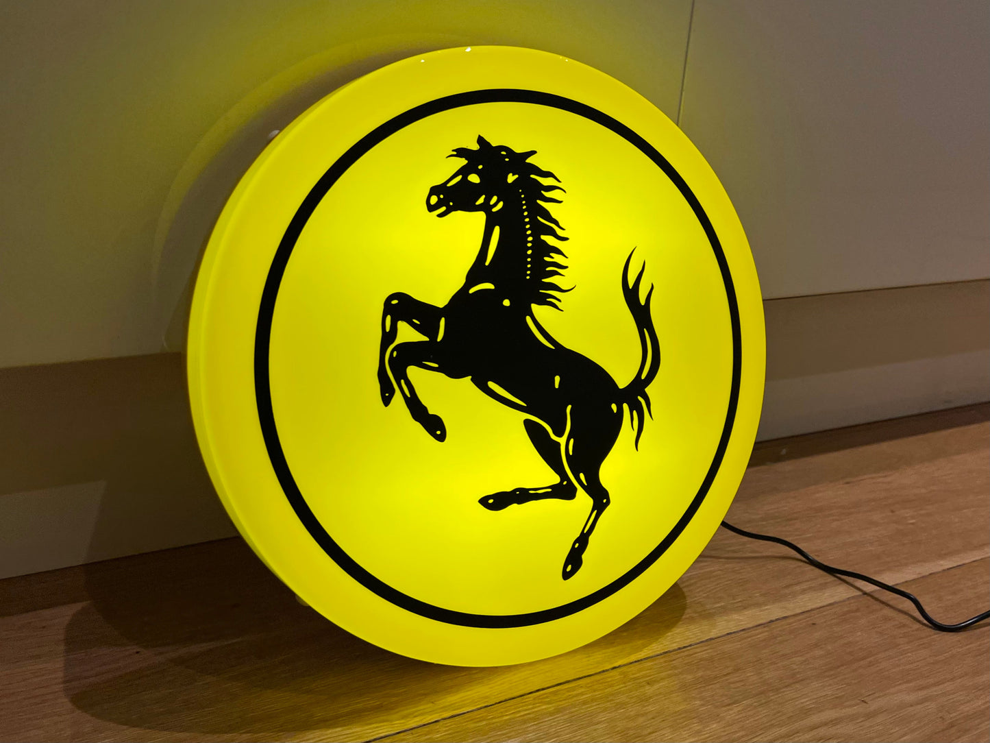 Ferrari Round Illuminated Logo Sign