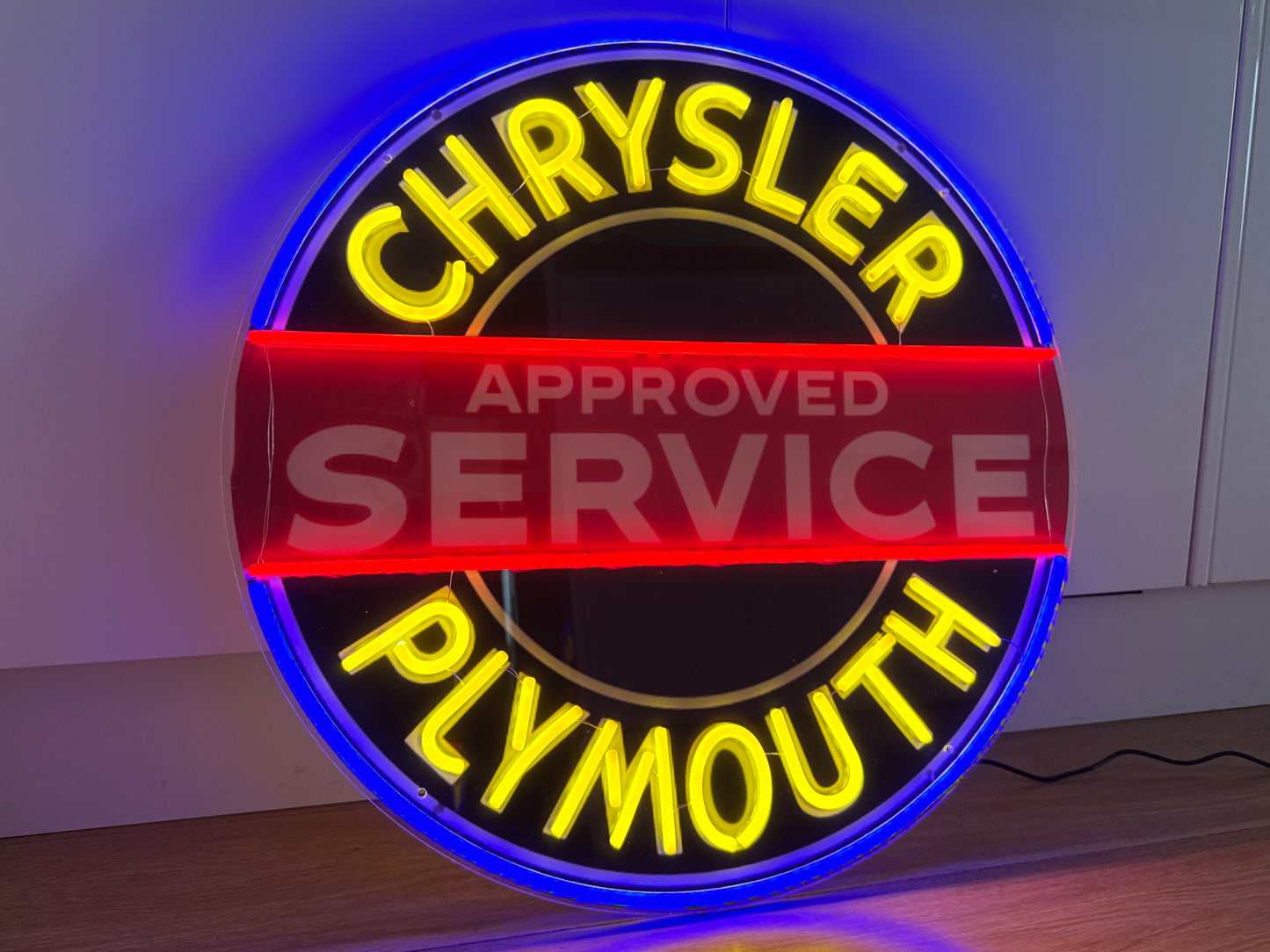 Chrysler Plymouth Neon Illuminated LED Sign Approved Service