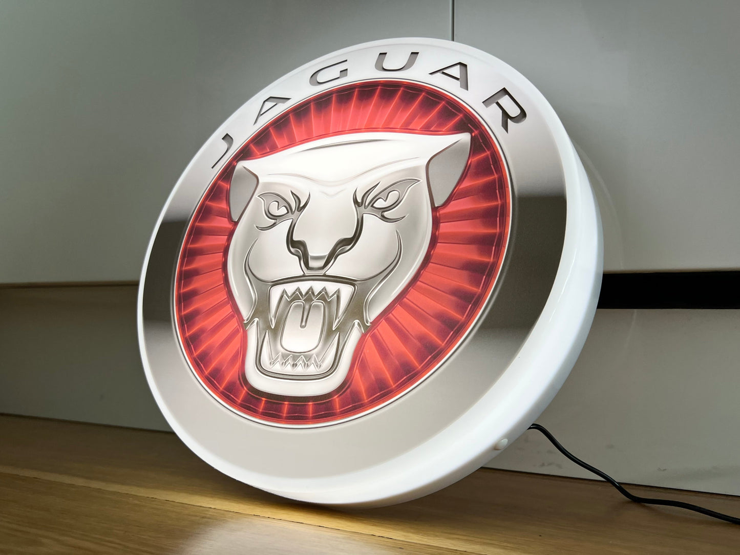 Jaguar Round Illuminated Logo Sign