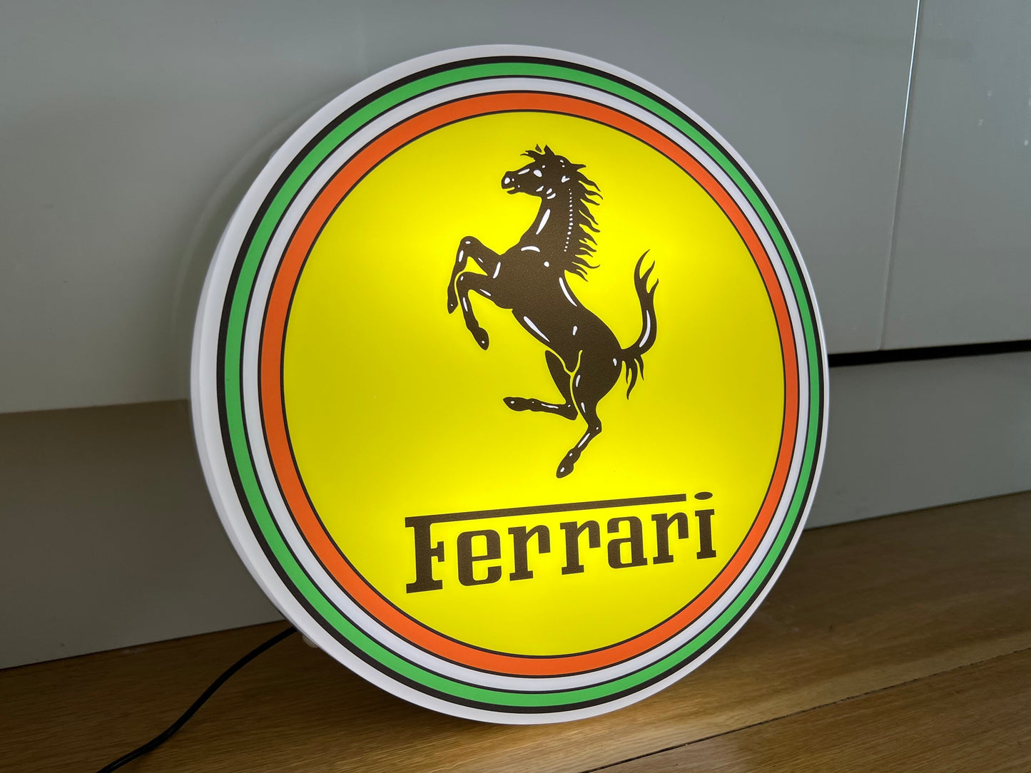 Ferrari Round Illuminated Logo Sign