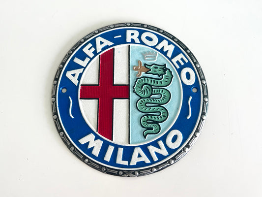 Alfa Romeo Round Cast Iron Sign