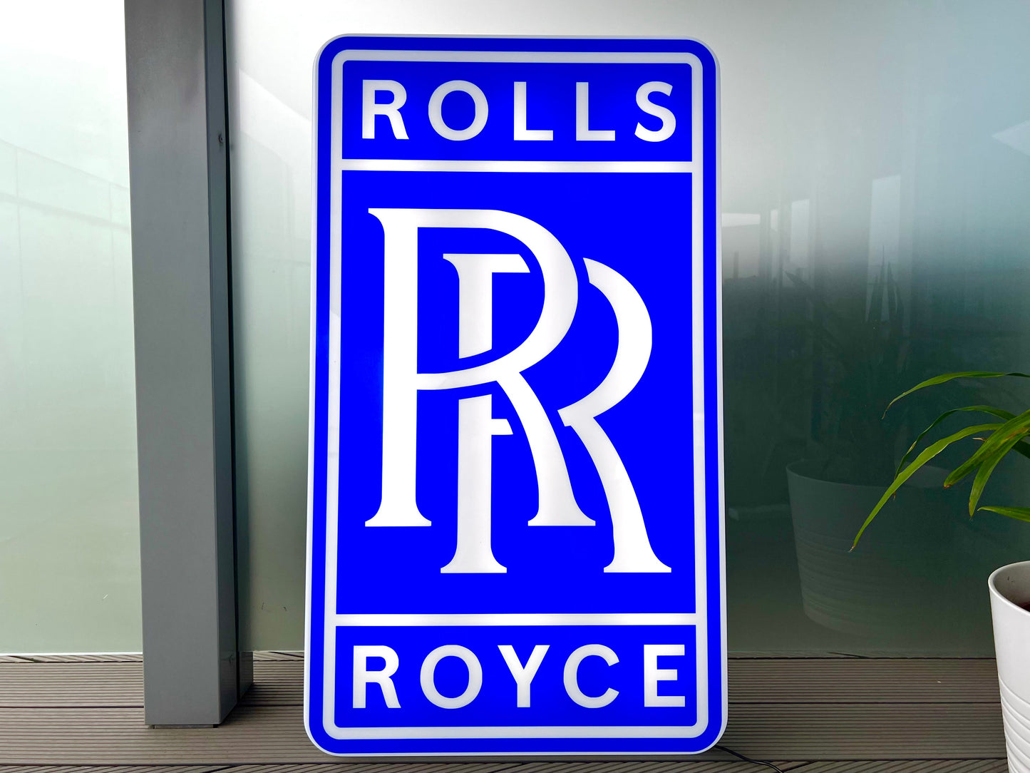 Rolls Royce Blue Illuminated Logo Sign