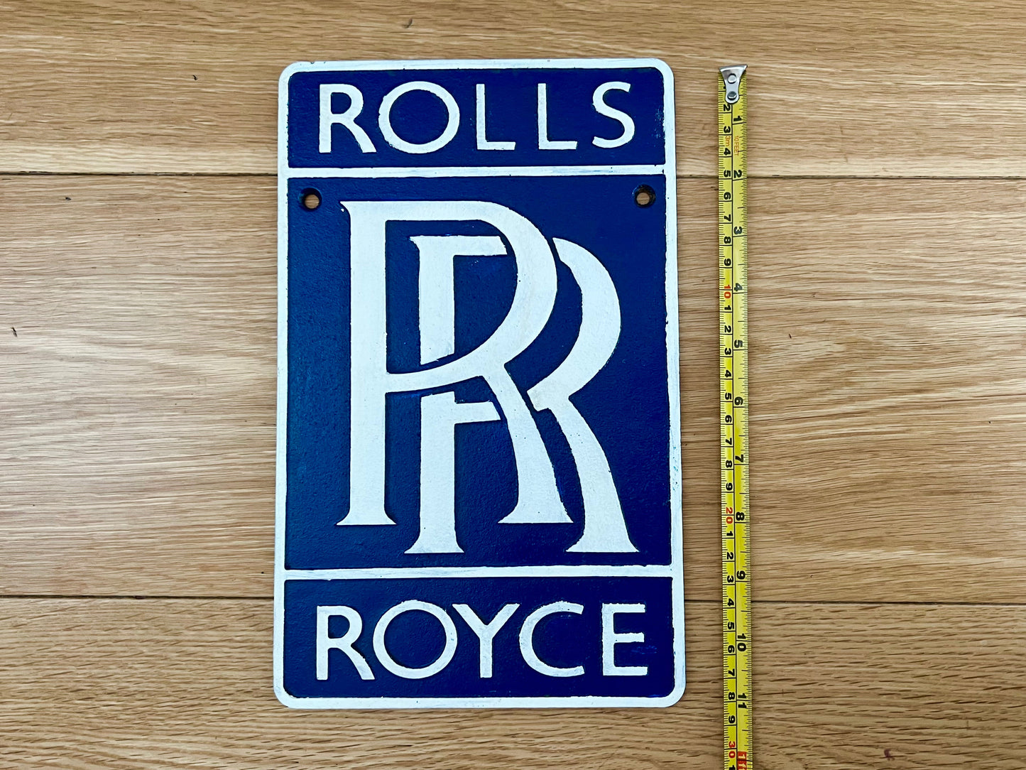 Rolls Royce Blue Metal Logo Sign