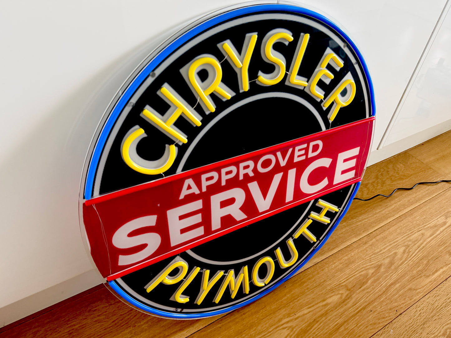 Chrysler Plymouth Neon Illuminated LED Sign Approved Service