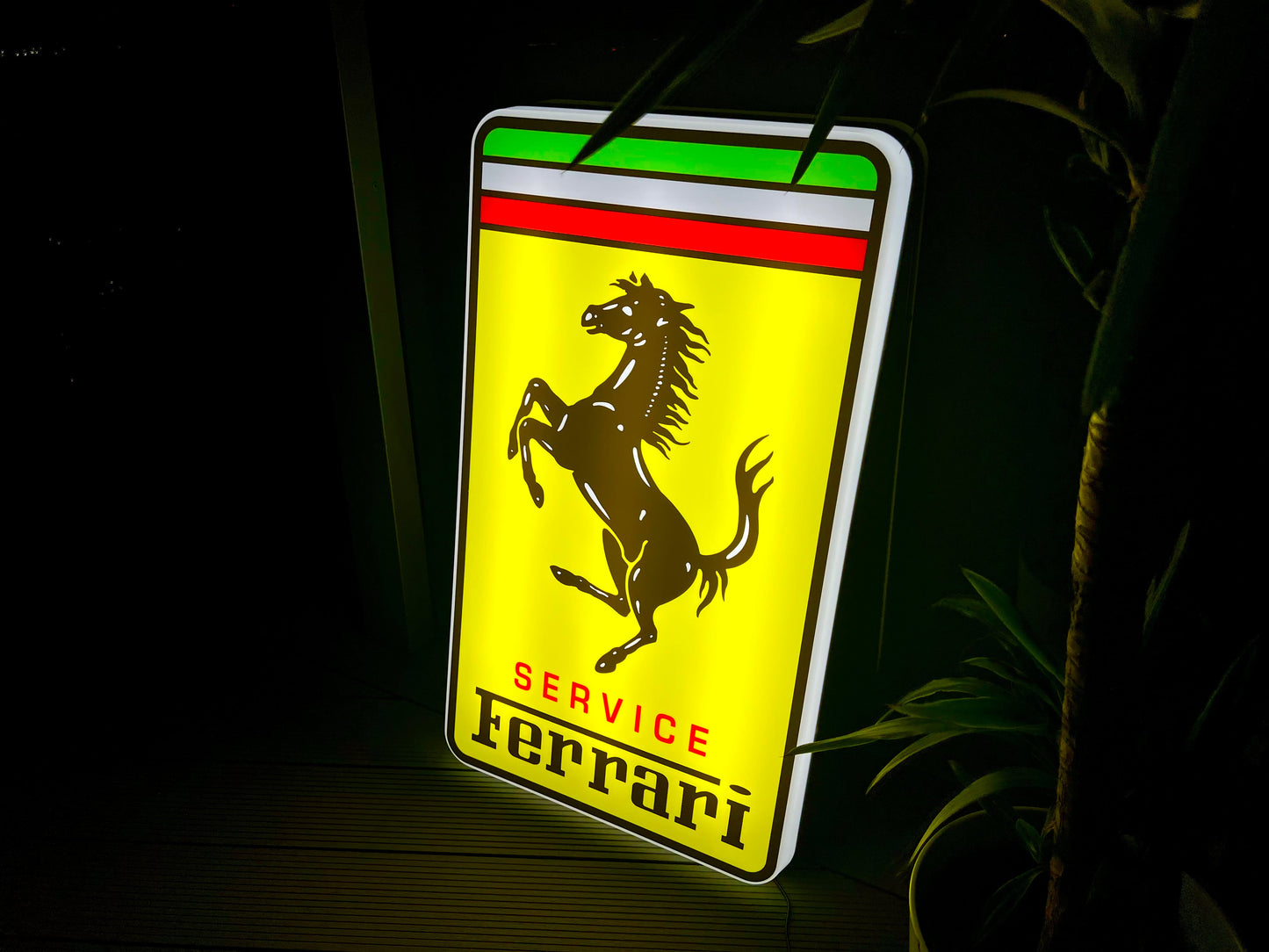 Ferrari Service Illuminated Logo Sign