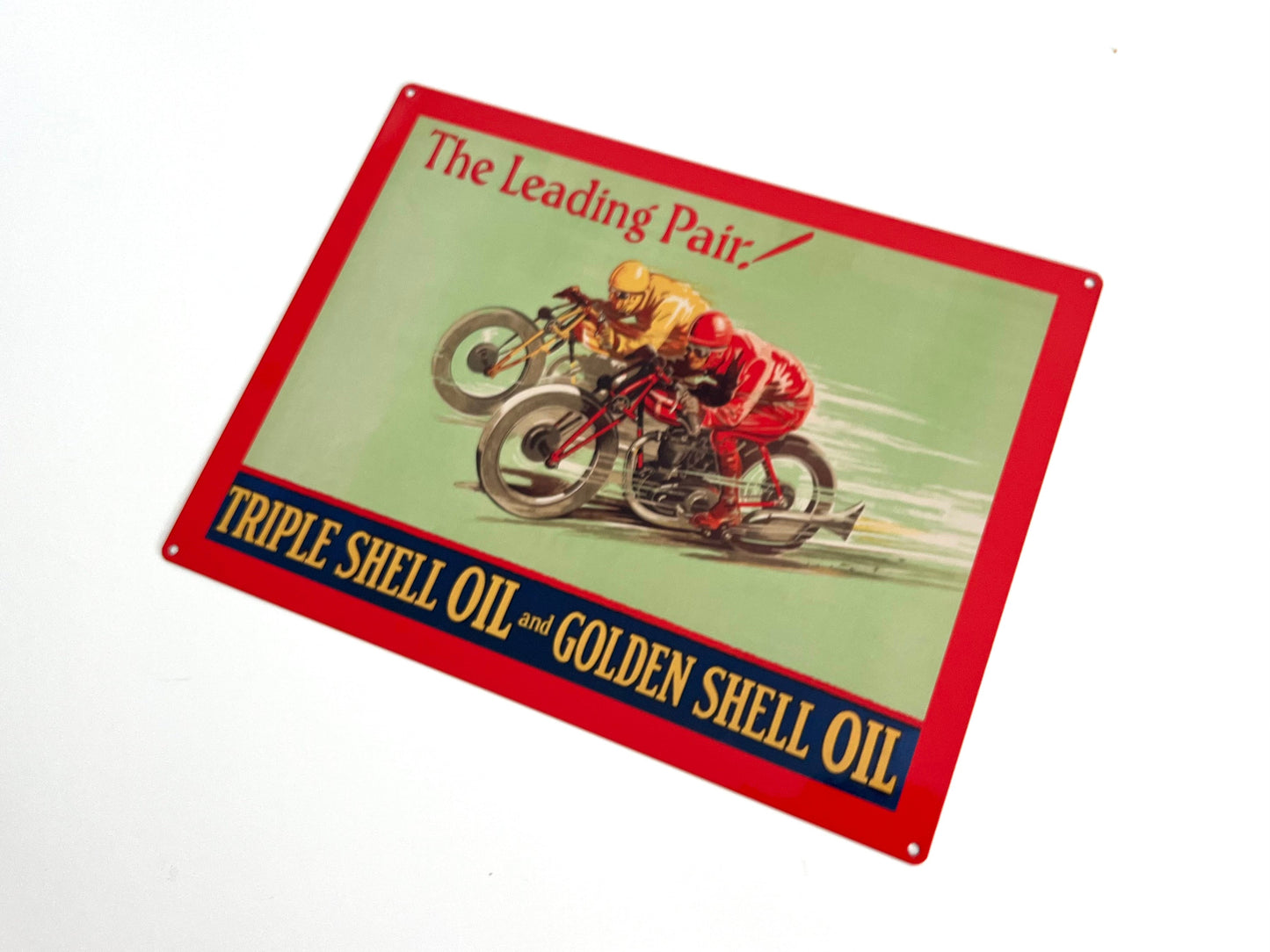 Shell Oil Leading Pair Metal Sign