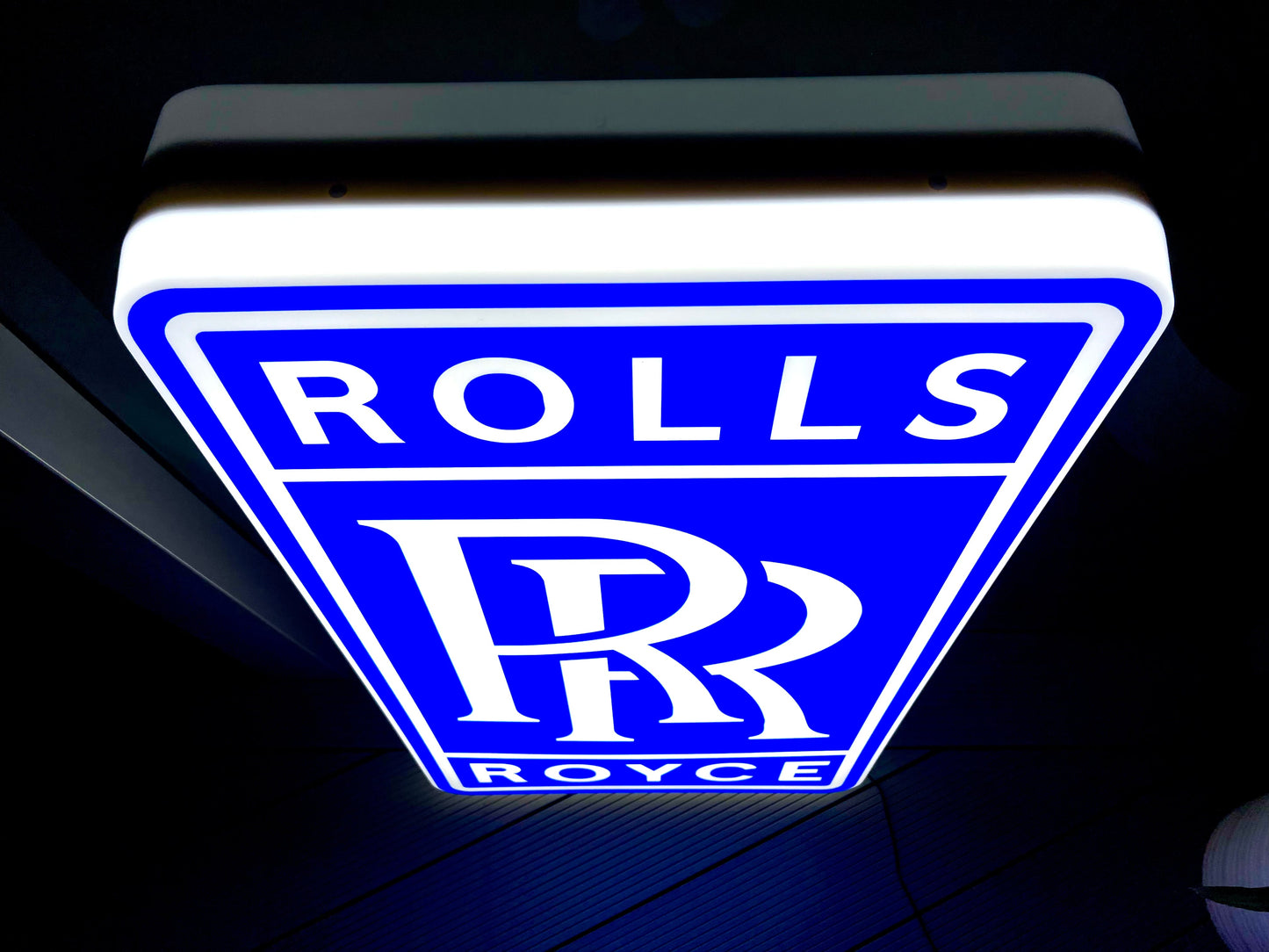 Rolls Royce Blue Illuminated Logo Sign