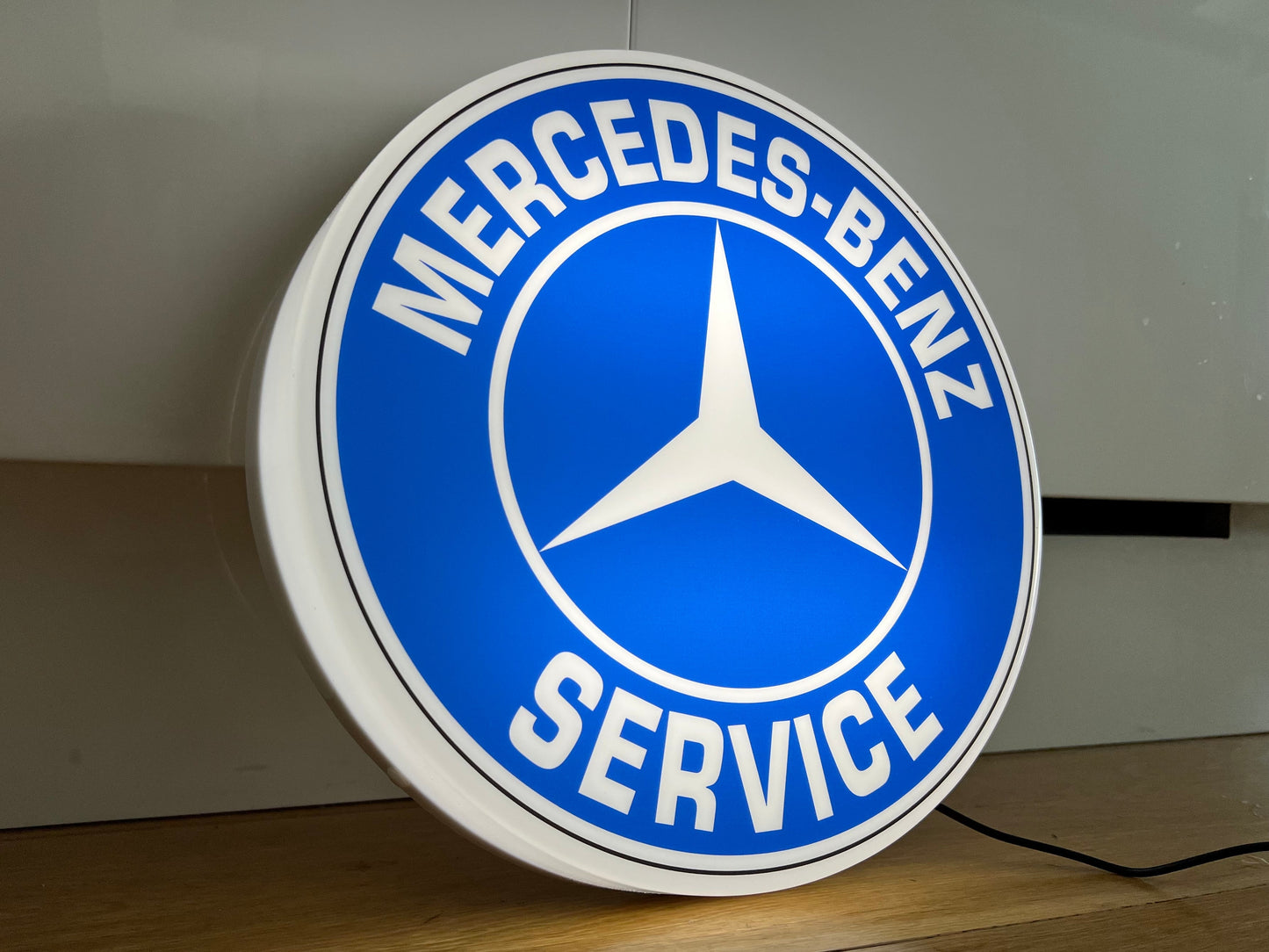 Mercedes Benz Service Round Illuminated Logo Sign