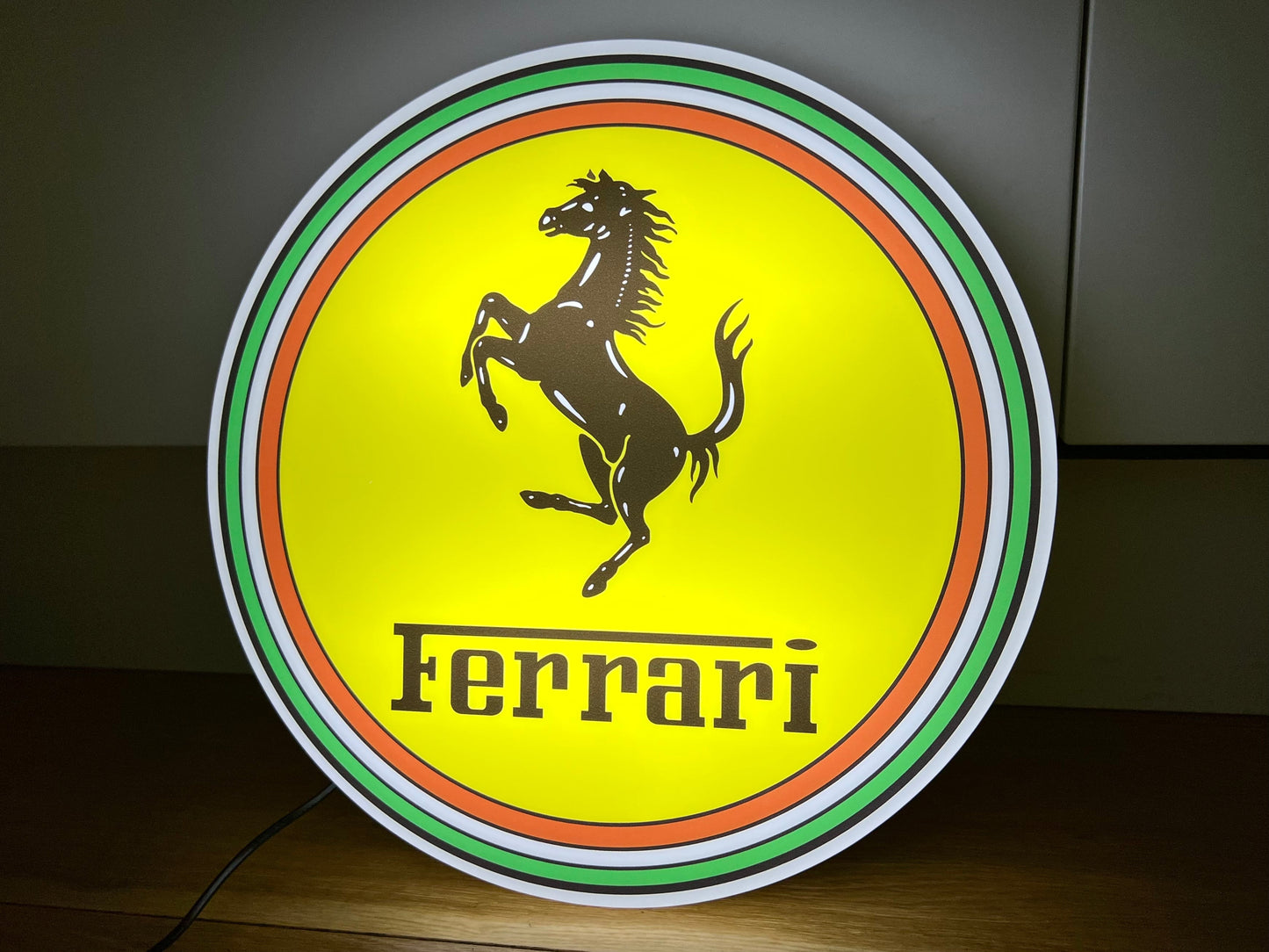 Ferrari Round Illuminated Logo Sign