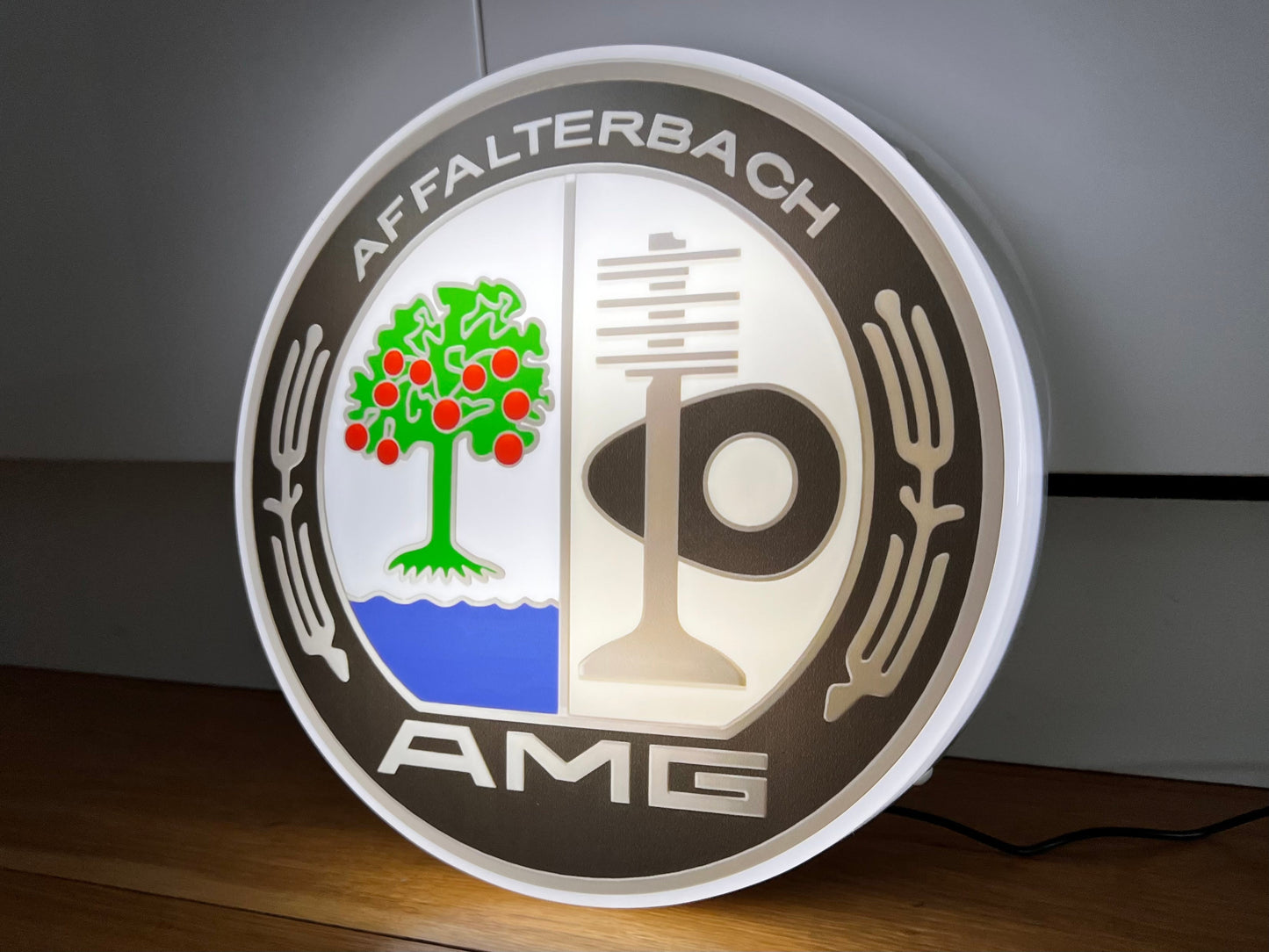 Mercedes Benz AMG Round Illuminated Logo Sign