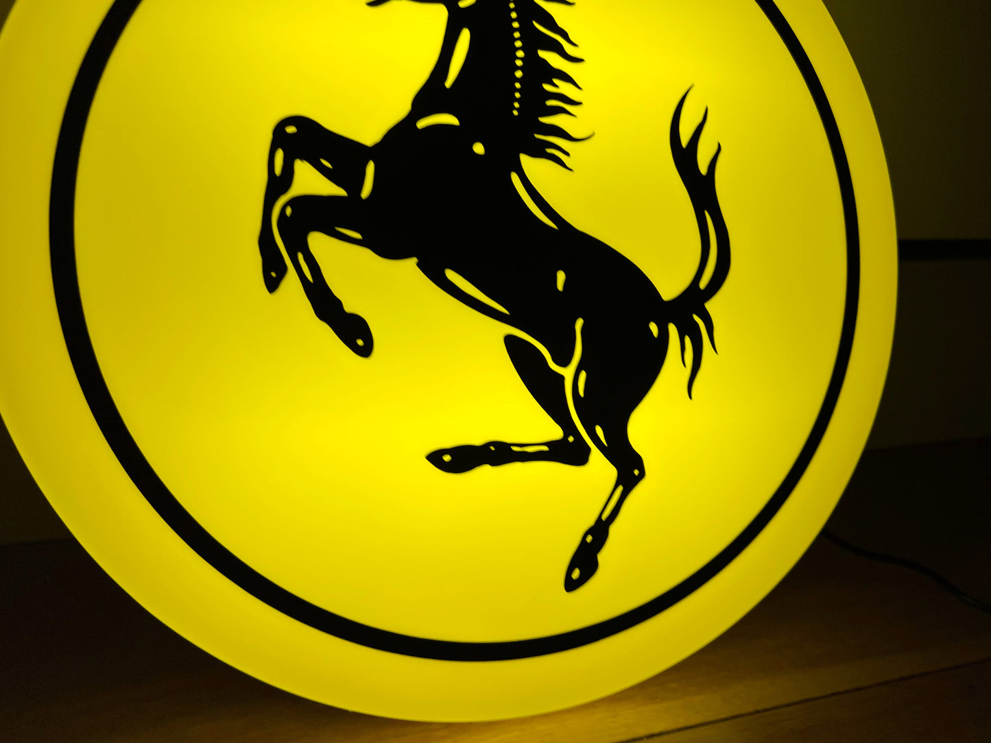 Ferrari Round Illuminated Logo Sign