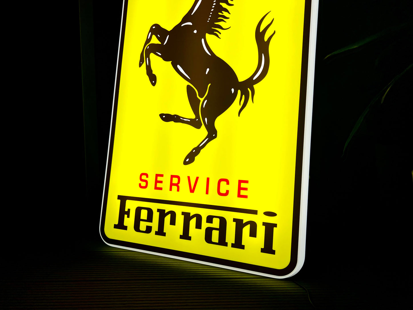 Ferrari Service Illuminated Logo Sign