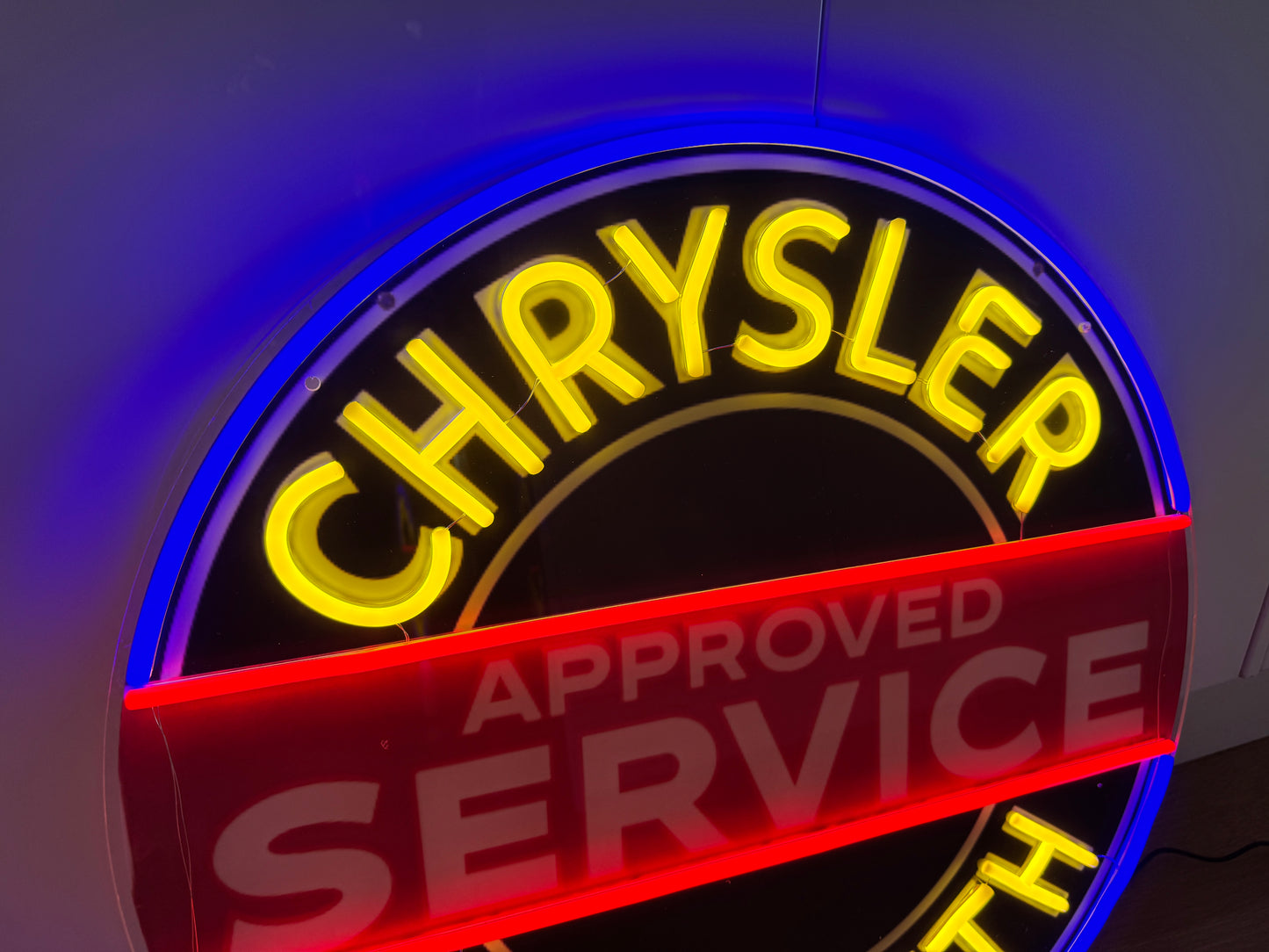 Chrysler Plymouth Neon Illuminated LED Sign Approved Service
