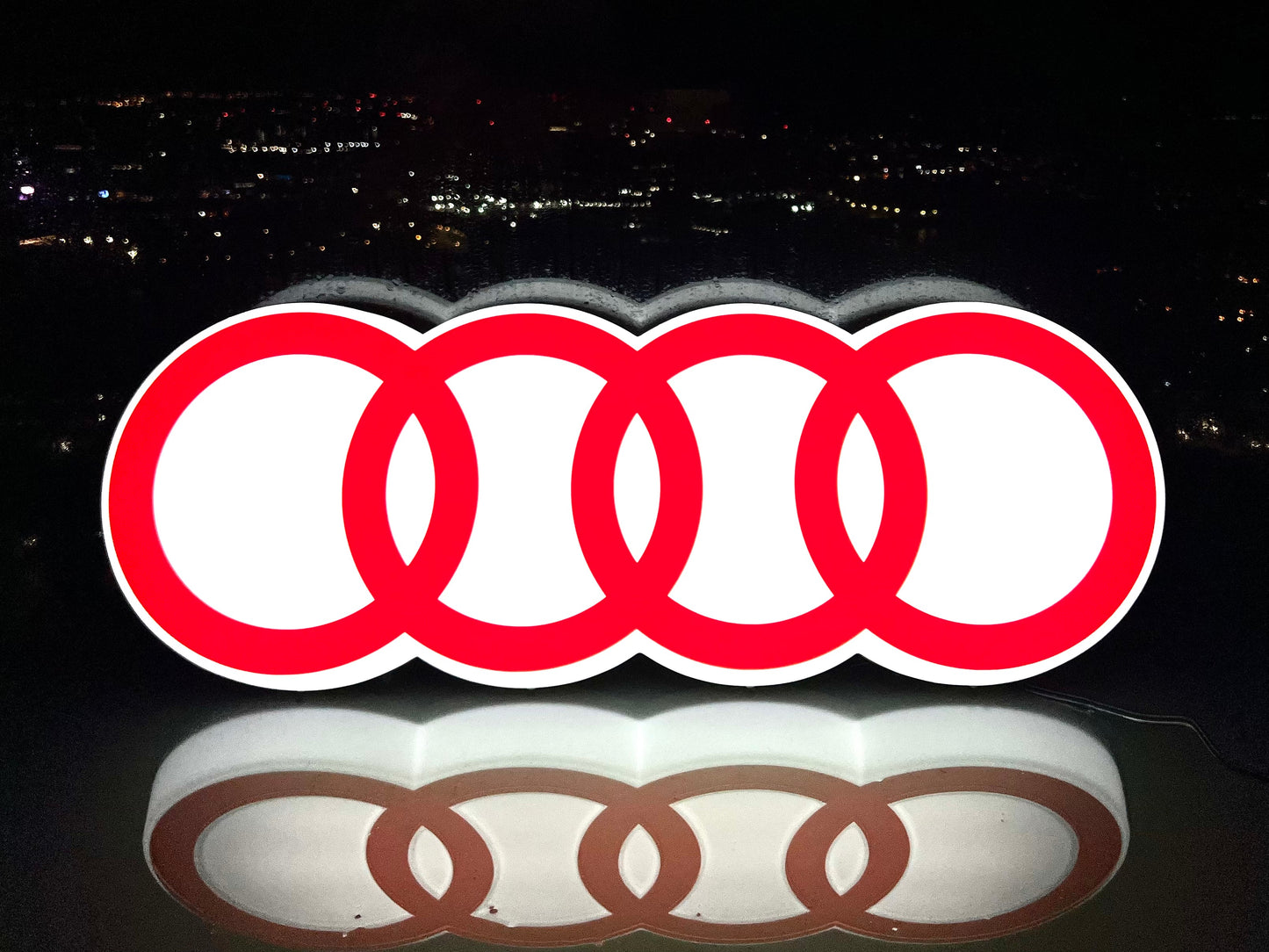 AUDI Rings Illuminated Logo Sign