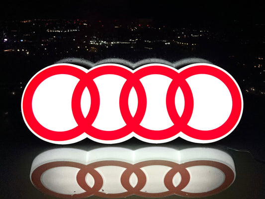 AUDI Rings Illuminated Logo Sign