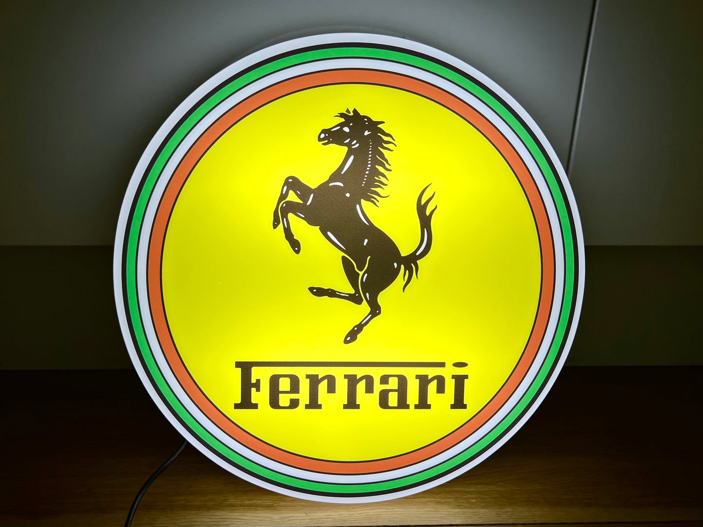 Ferrari Round Illuminated Logo Sign