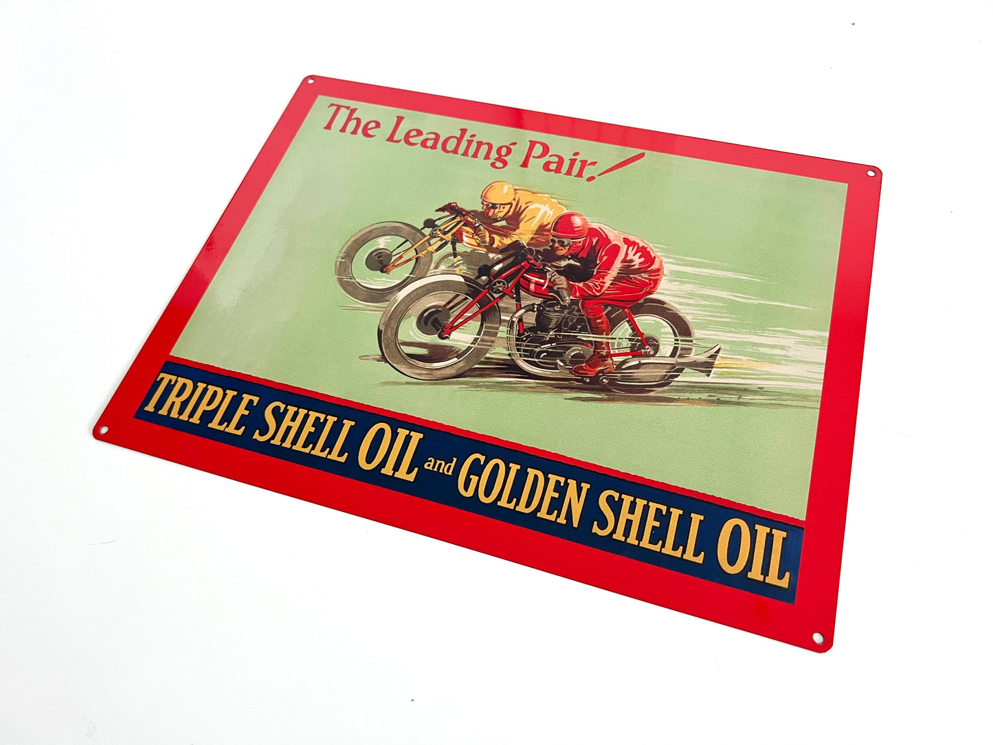 Shell Oil Leading Pair Metal Sign
