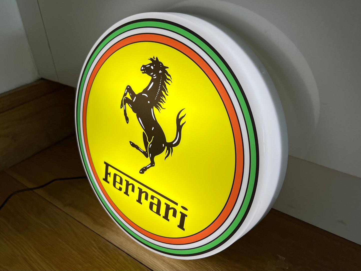 Ferrari Round Illuminated Logo Sign