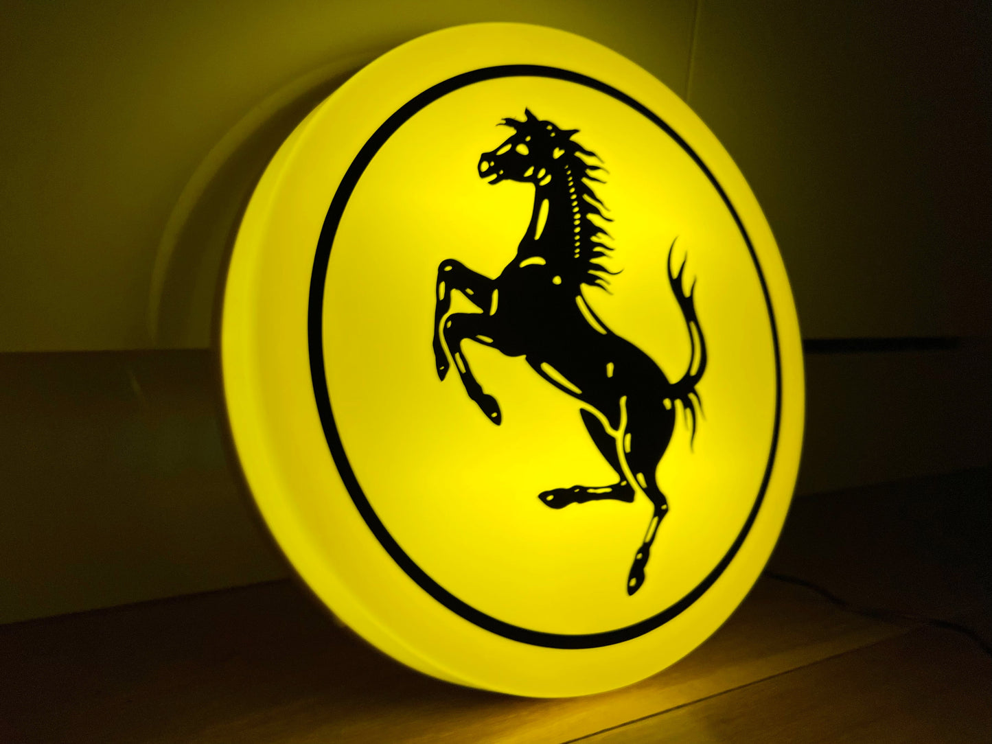 Ferrari Round Illuminated Logo Sign
