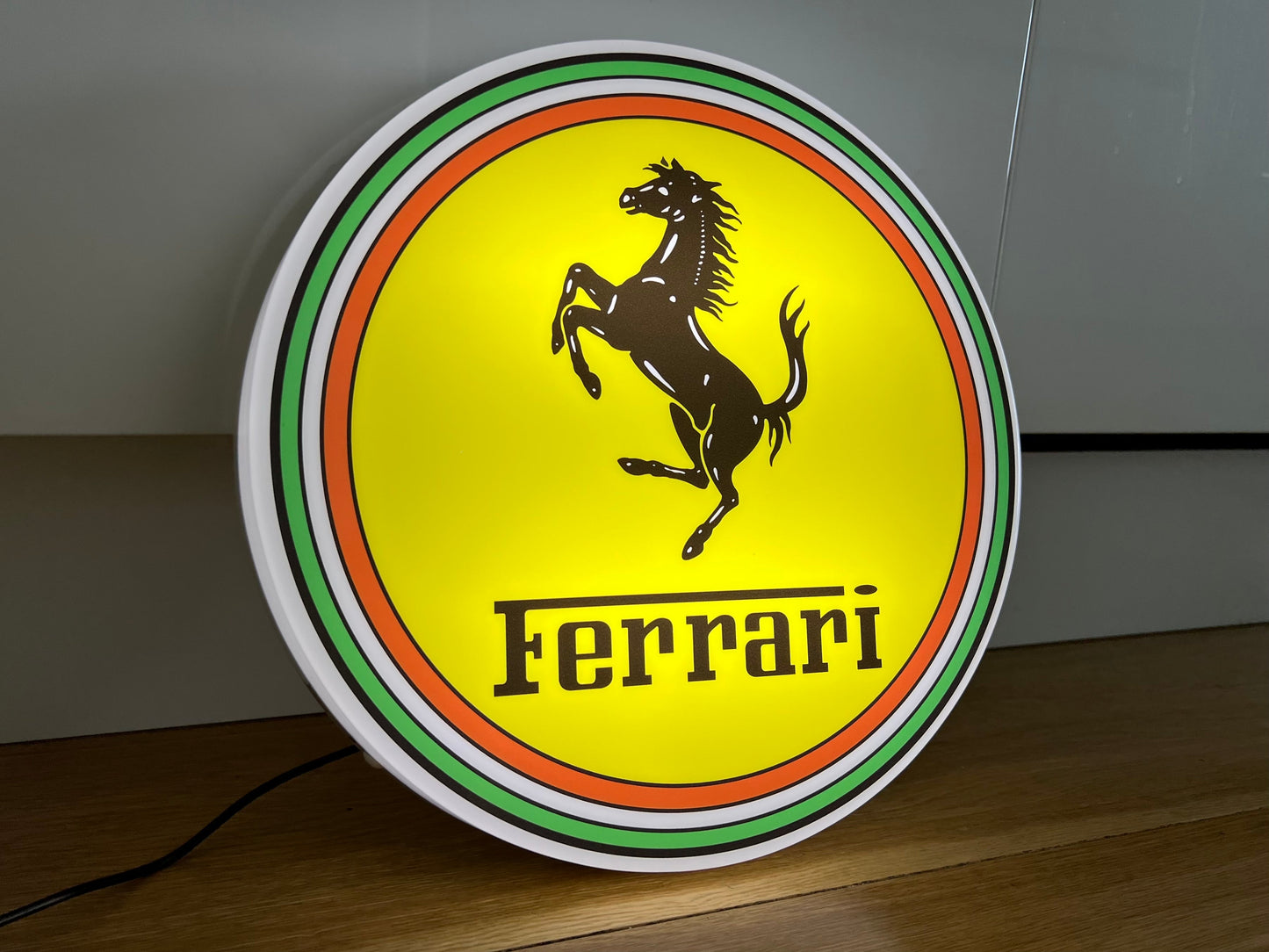 Ferrari Round Illuminated Logo Sign
