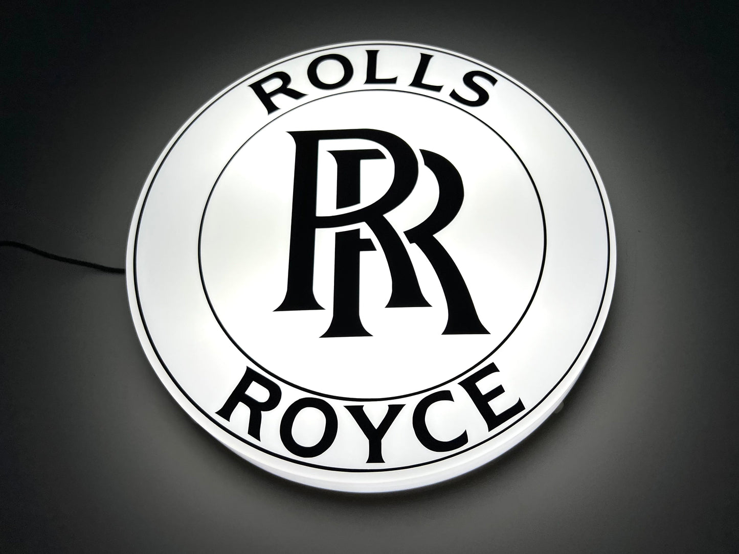 Rolls Royce Round Illuminated Logo Sign