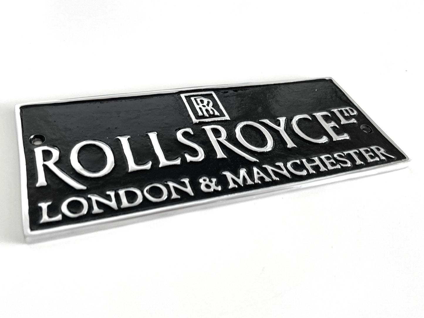 Rolls Royce Black Metal Plaque