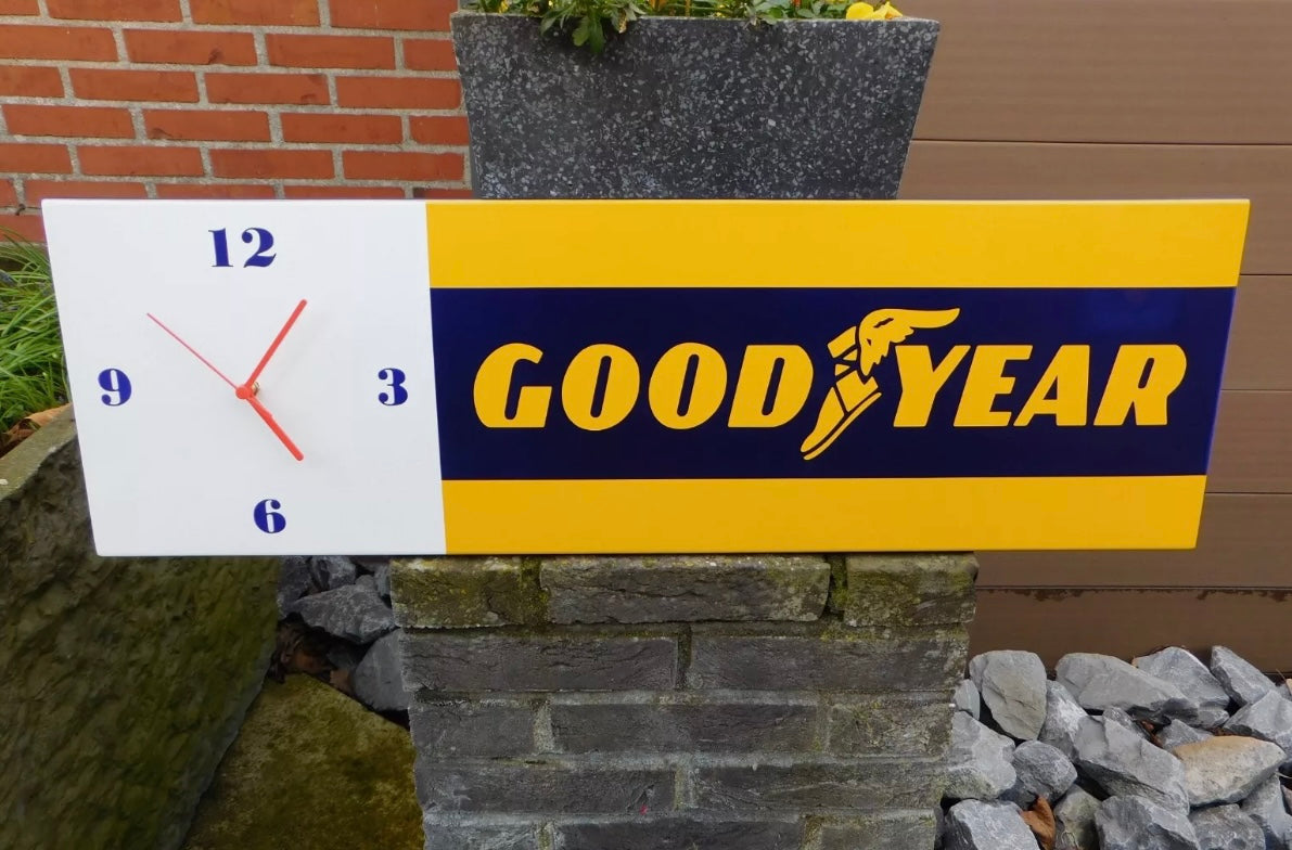 Goodyear Enamel Clock Sign