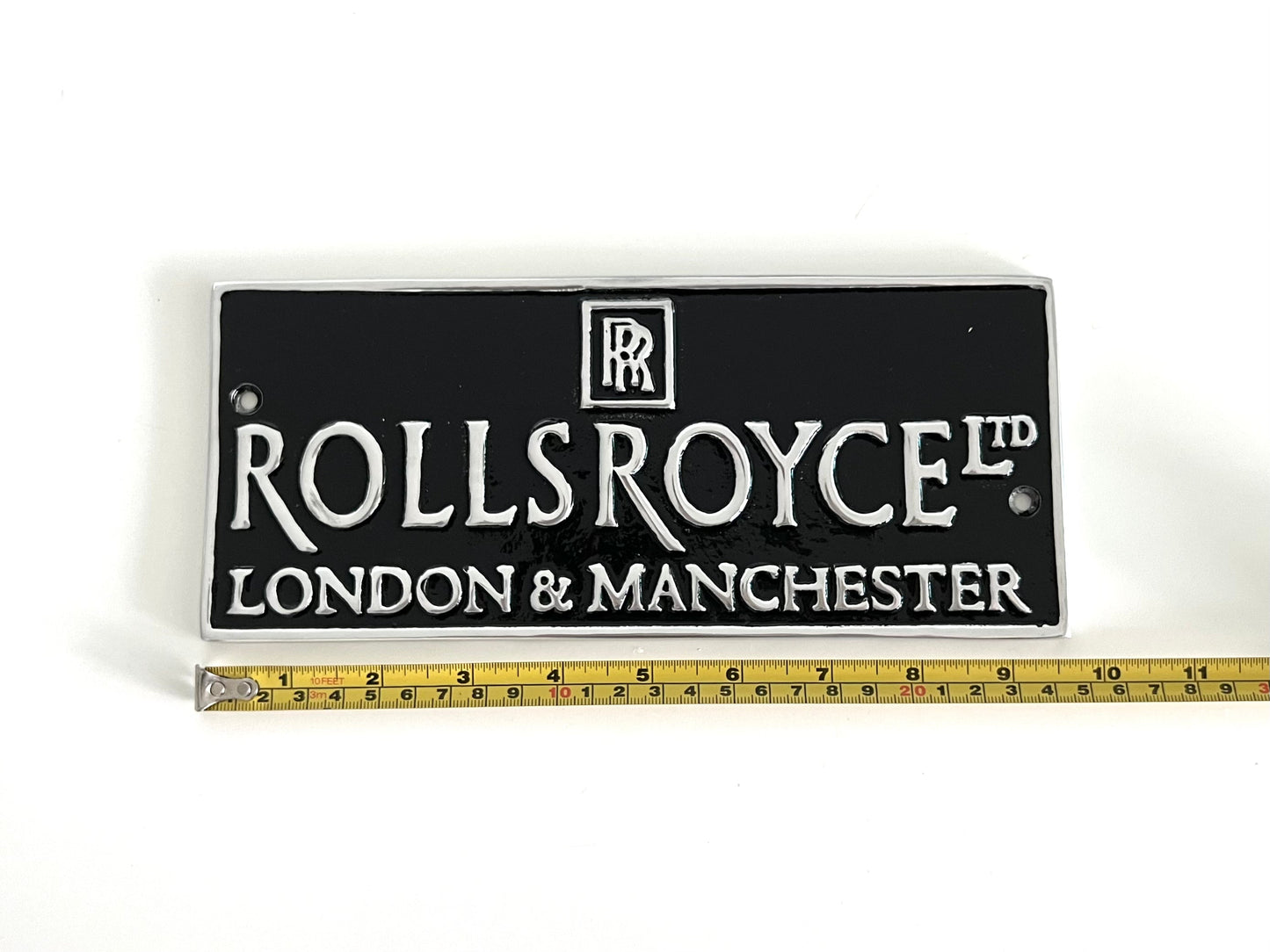 Rolls Royce Black Metal Plaque